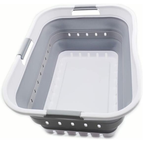 42L (11 gallon) Collapsible Plastic Laundry Basket - Foldable Pop Up Storage - Picture 1 of 7